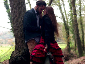 Pretty spanish in local outfit fucking in the woods with her boyfriend 4